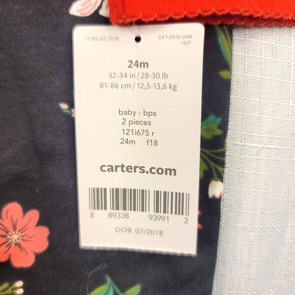 Carters Baby 2-Piece Floral Bodysuit Leggings Set 24 Months Party Outfit - Picture 4 of 5